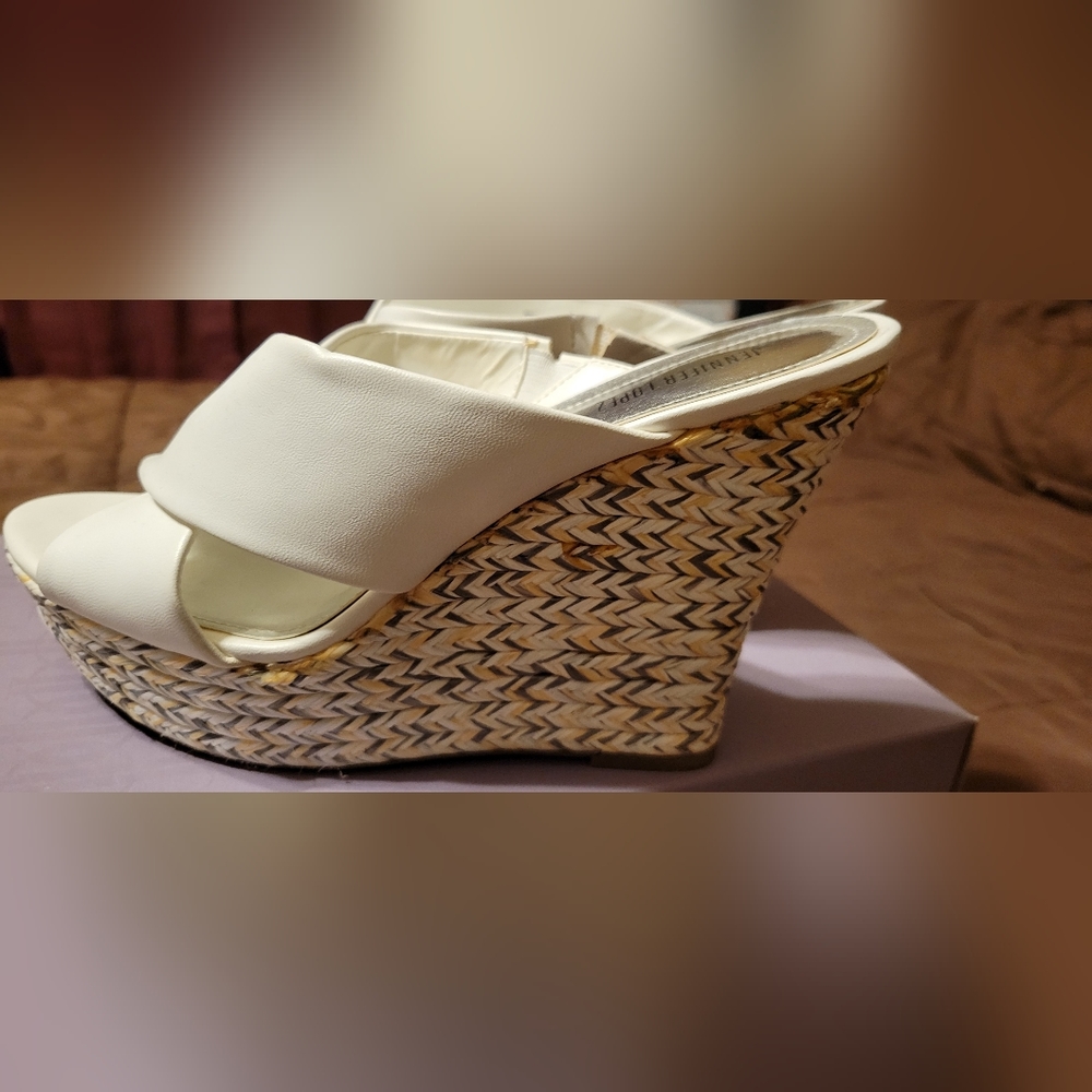 Jennifer Lopez White Wedges